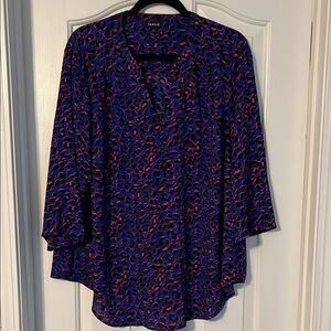 Torrid Vibrant Blue and Red Blouse